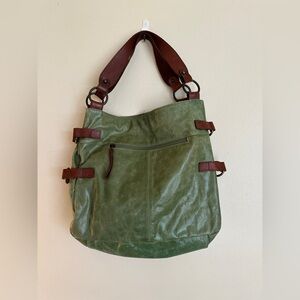 Tano Green and Brown Shoulder Bag
